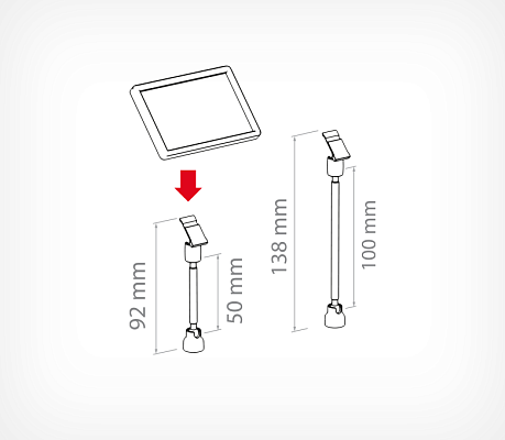 Price cassettes, MINI frames and ESL holder with magnetic base PC-MAG-BASE-10 drawing with dimensions