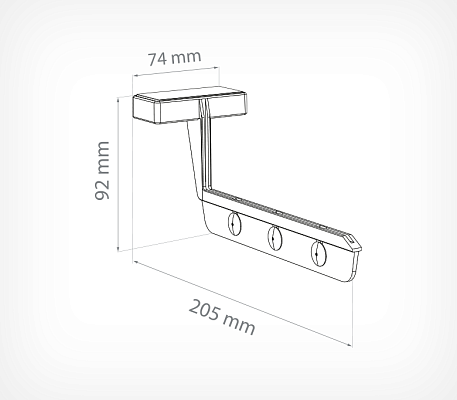 Magnetic sign holder with rivets MGT-SGT-GP drawing with dimensions