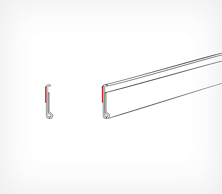 Universal datastrip with adhesive tape (26) DBR26 drawing with dimensions