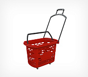 Plastic shopping basket-trolley with 2 handles, 38 liters