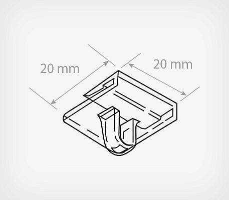 Clip-on ceiling loop CEILING CLIP drawing with dimensions