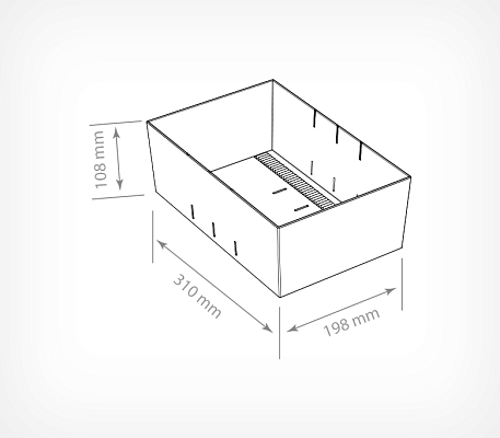 Merchandising tray MIDIBOX MIDIBOX drawing with dimensions