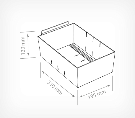 Merchandising tray MIDIBOX-EP MIDIBOX-EP drawing with dimensions