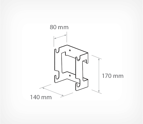 Universal Mounting Bracket  drawing with dimensions
