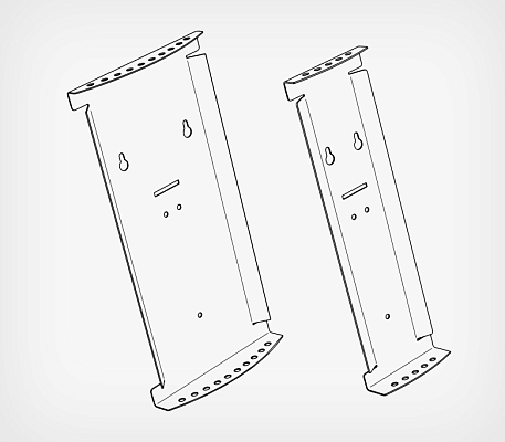 Flip frames metal holder INFOLINE-W drawing with dimensions