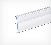 Flip-up datastrip for Gokcelik shelves