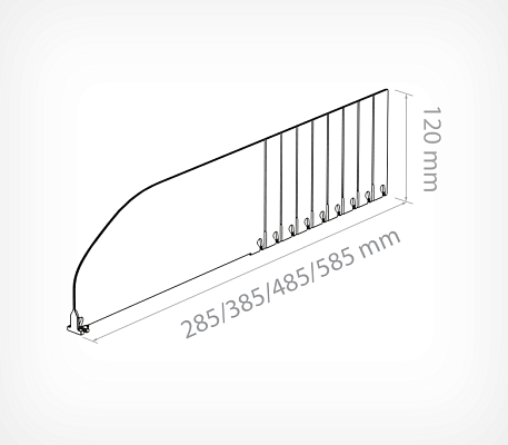 Breakable 120 mm divider DIV120-B drawing with dimensions